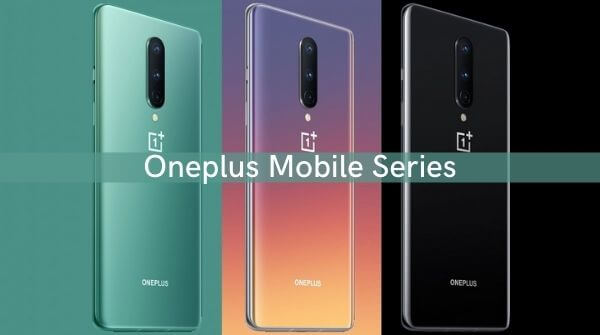 Oneplus 8 mobile phone in 3 different colors