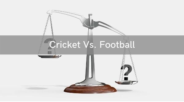 Weighing scale symbolising comparisons between Cricket Vs Football
