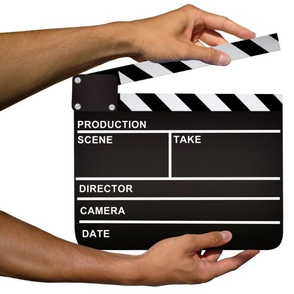 Clapperboard used by the producer in shooting. To find a producer for your film, see their work on a film set.