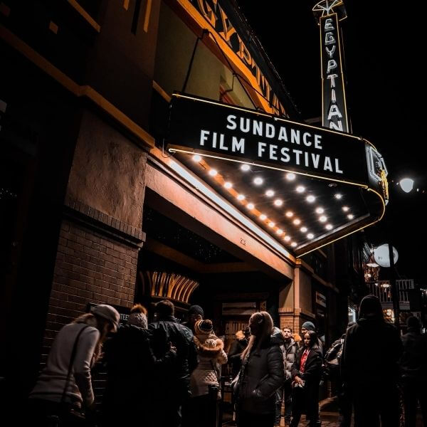 Crowd outside a film festival to meet different film producers and find the right producer for their film