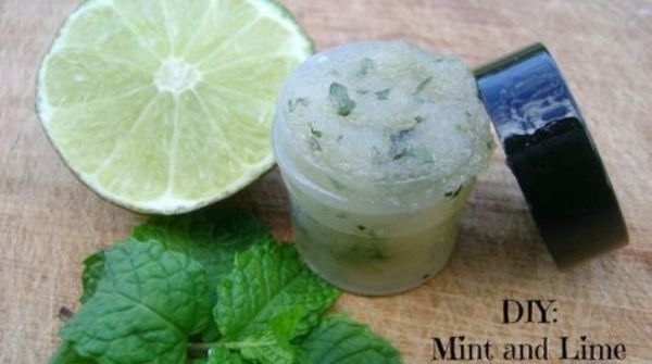 Lime & mint scrub will help to produce new skin cells & has antimicrobial properties.