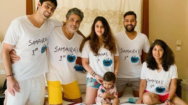 Sharma celebrating his daughter Samaira first Birthday with his family