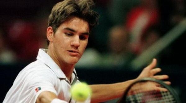 Young Roger during his early days as a professional tennis player